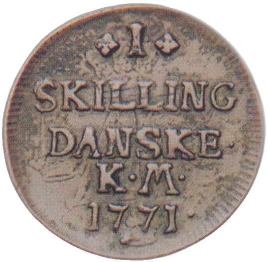 1771 skilling on Swedish 1 ör — reverse